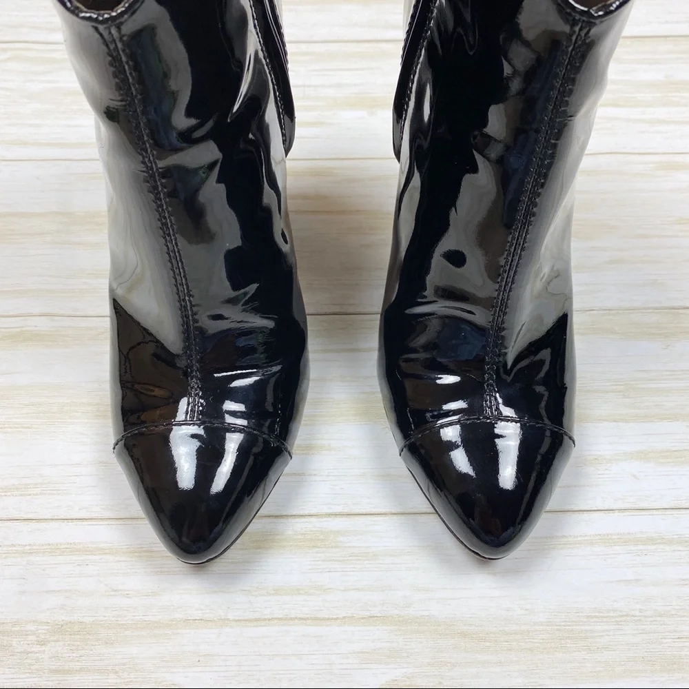 BURBERRY black patent leather ankle boots - Picture 10 of 14